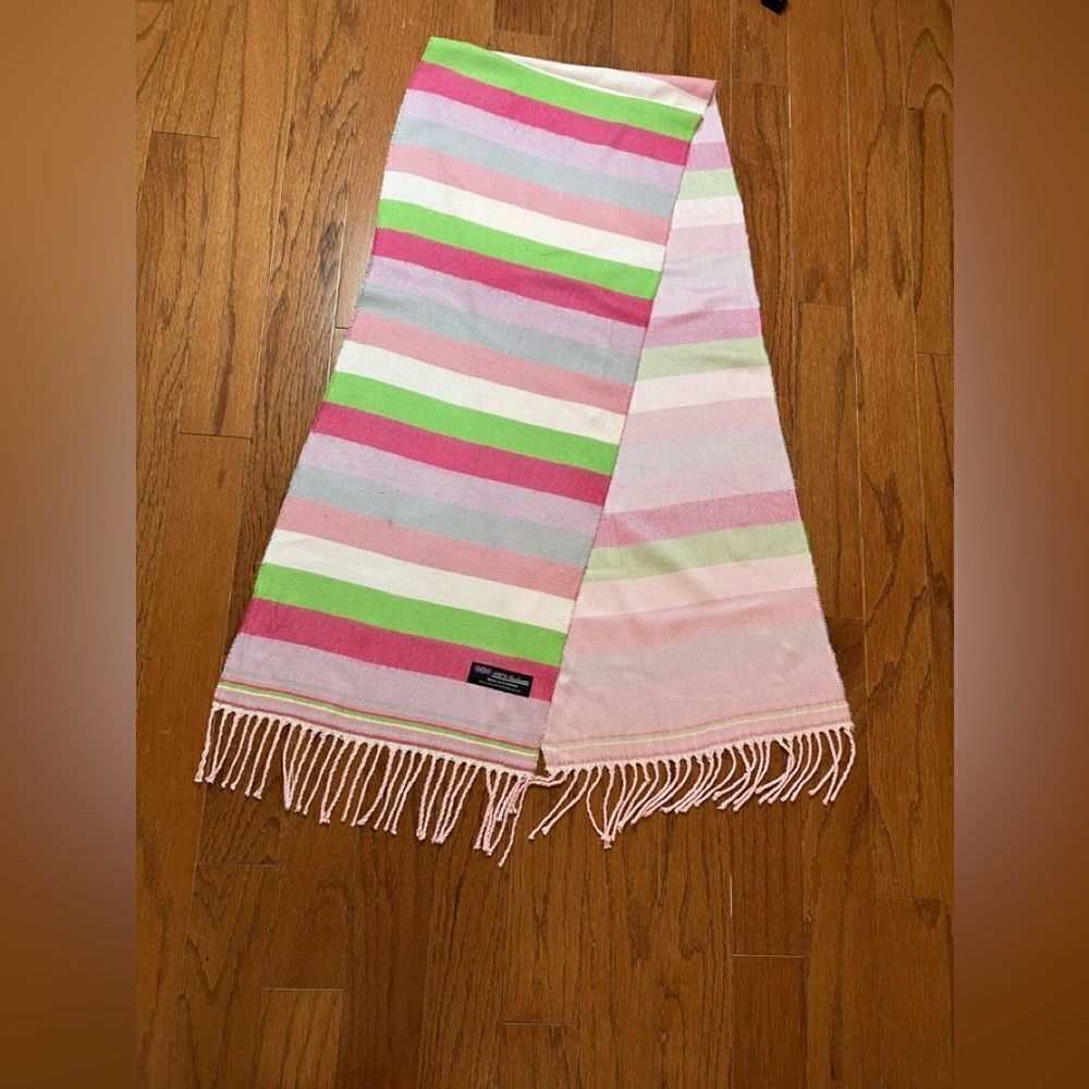 Pastel Striped 100% Cashmere Scarf